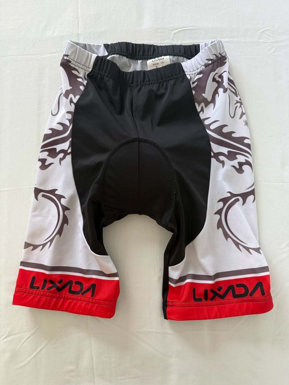 Lixada Men's Cycling Shorts Padded Dragon Print Size M